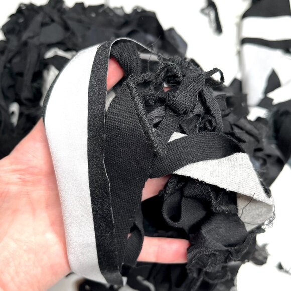 ❤️3/$30! 1/2# Lb Fabric Lot Gray Black Ruffle Fringe Mummy Halloween Cosplay - Picture 5 of 6